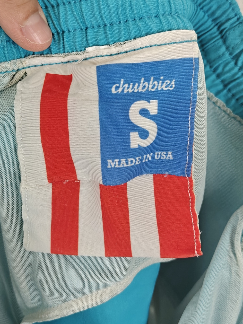 Chubbies Blue & White Colorblock Swim Trunks Men's Small 5" Inseam Beachcore - Picture 10 of 10